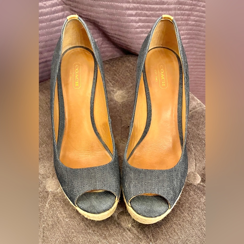 Coach denim wedge